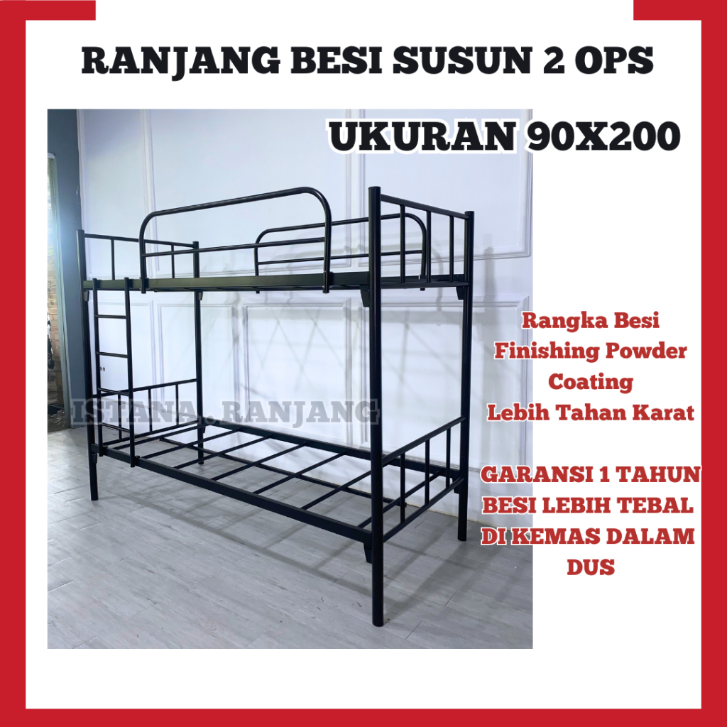 Ranjang 2 Susun Ranjang Besi Tingkat Bunk Bed Tempat Tidur Tingkat