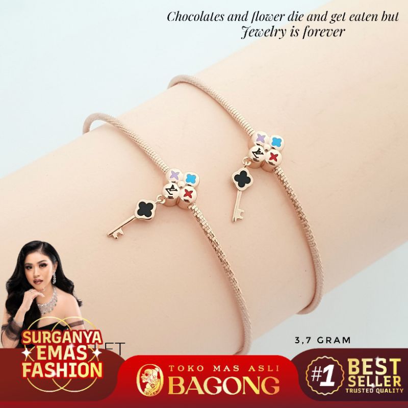 GELANG FASHION COKER ELVO 17K/750-ASLI BAGONG GOLD BAGONG EMAS