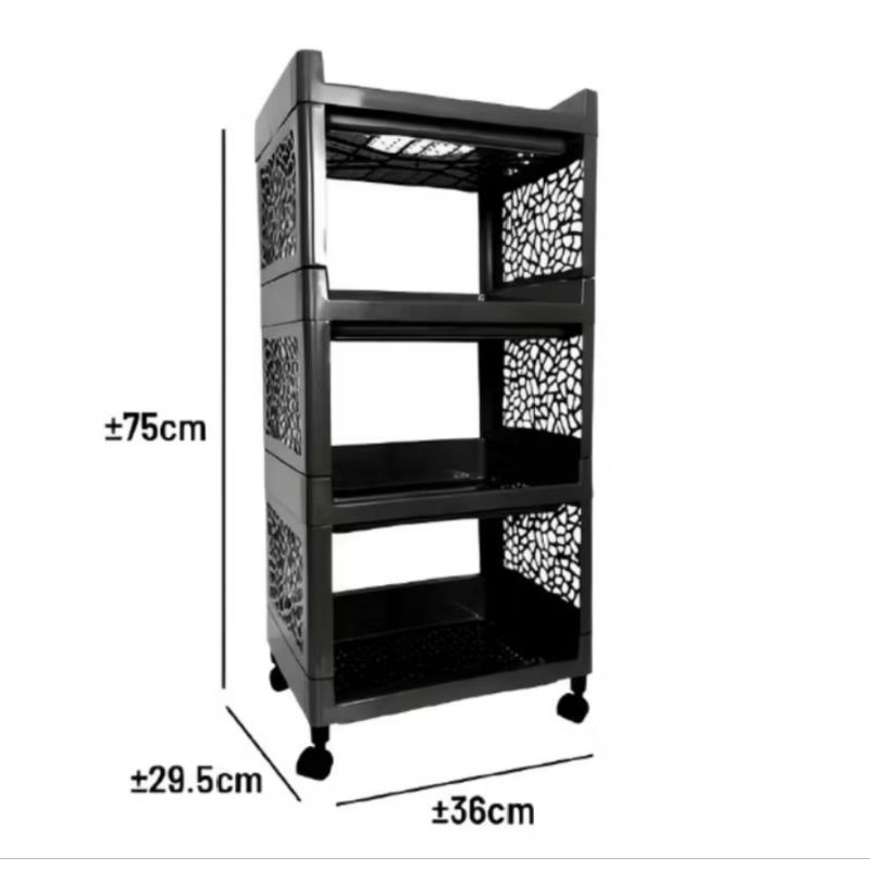 TRI J Rak Yoyo Serbaguna Plastik 4 Susun (Rak Roda 4 Tingkat)