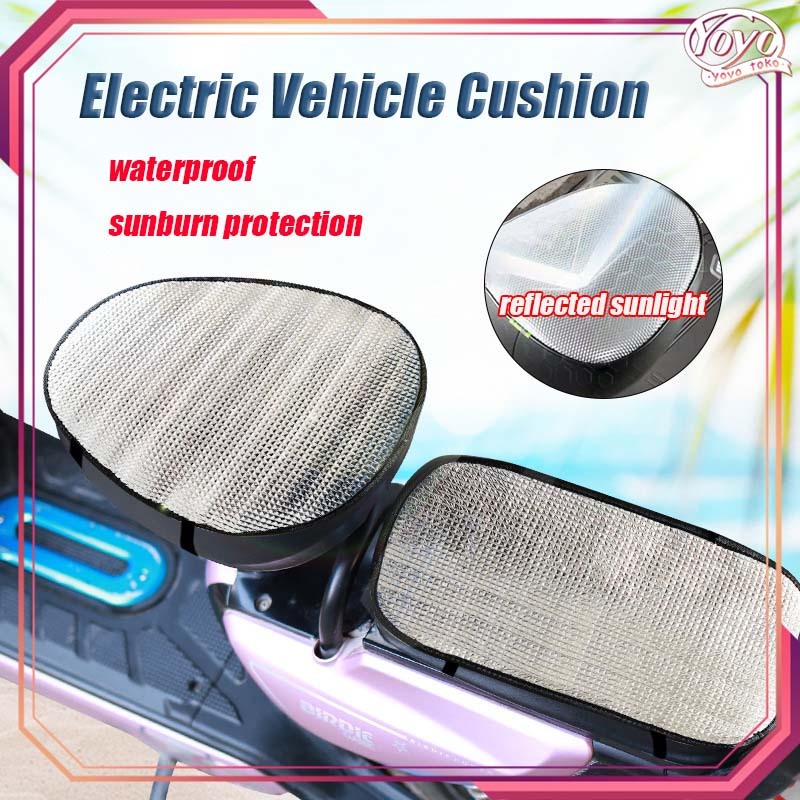 Cover Sarung Jok Sepeda Listrik Aluminium Foil Universal Tahan Air Alas Tempat Duduk Sepeda Listrik