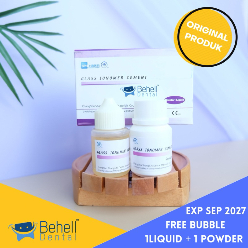 Behelldental ORI GIC BIG 1SET GLASS IONOMER CEMENT DENTAL POWDER DAN LIQUID - Lem Behel Bahan Tambal