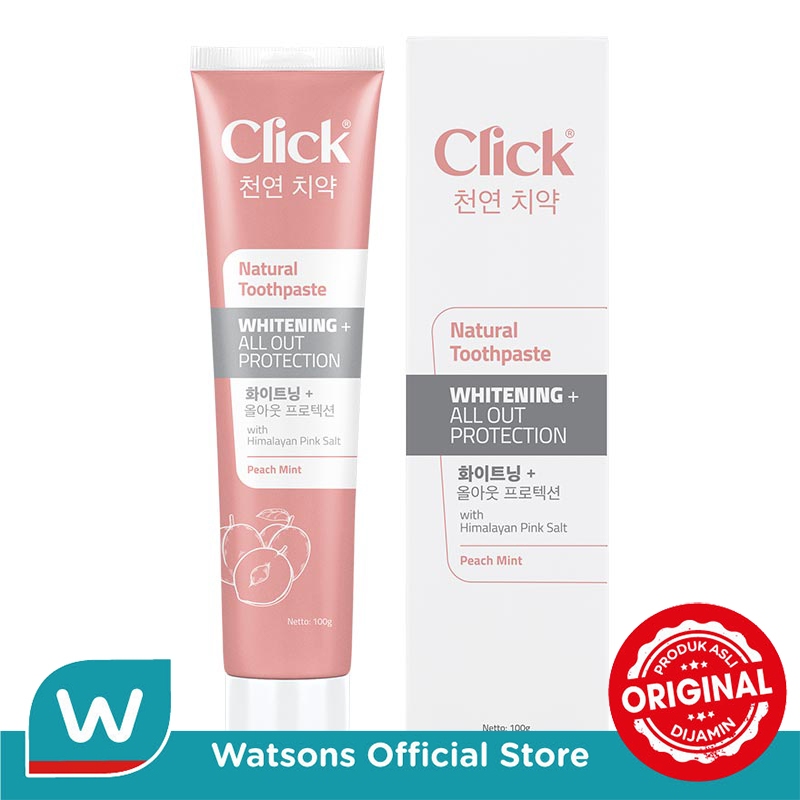 Click Natural Toothpaste Whitening + All Out Protection 100gr