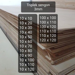 Triplek custom sengon 3mm plywood multiplek halus 2 sisi 10cm