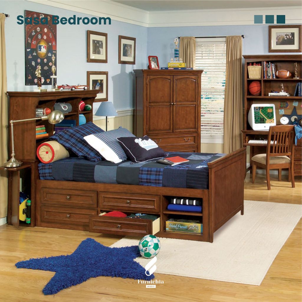 Kamar tidur anak model minimalis, Ranjang tidur anak dan lemari, Kamar set anak, Tempat tidur anak d