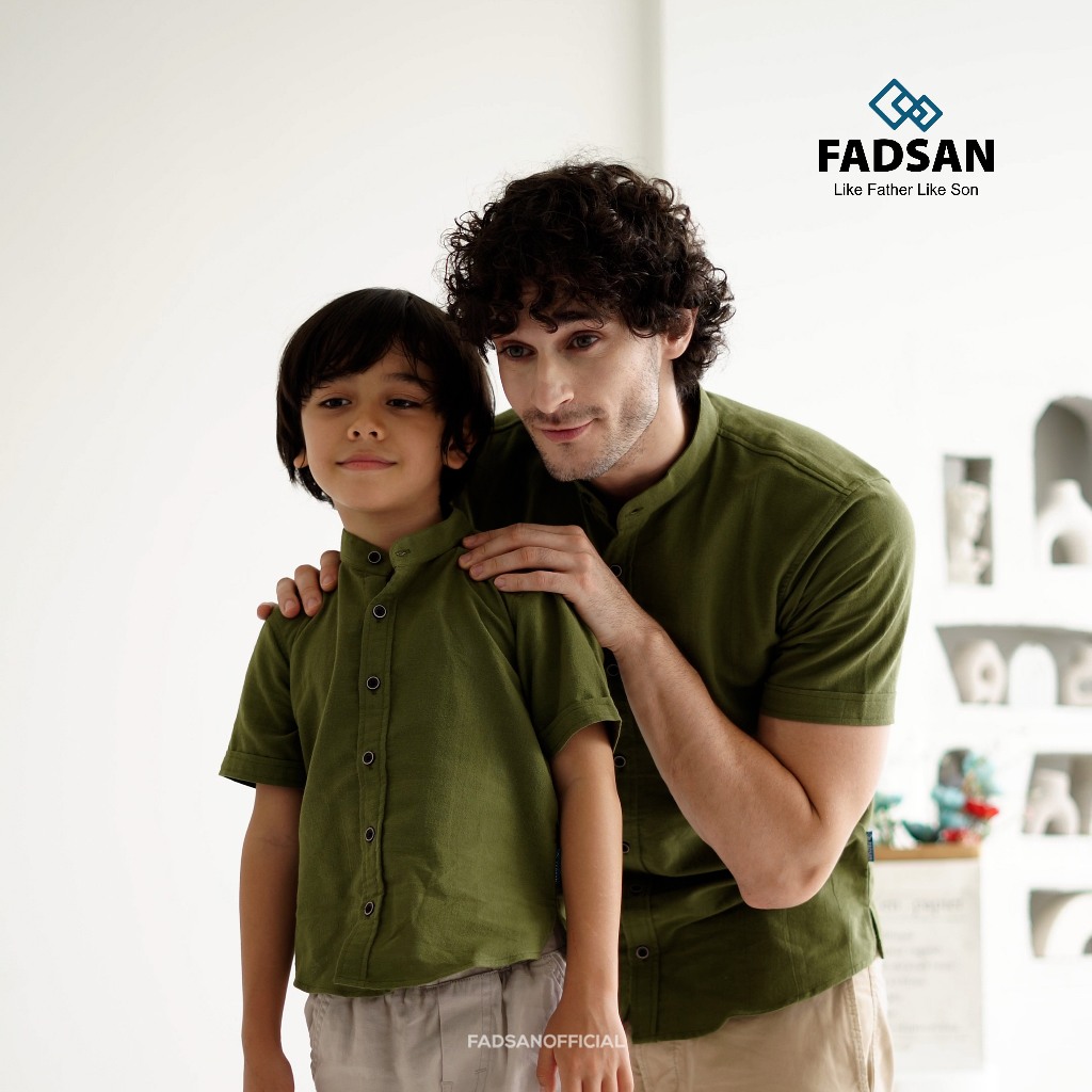 Koko Couple Ayah Dan Anak Kemeja Lengan Pendek Katun Organik Adem Nyaman Tufy Series Fadsan - prime