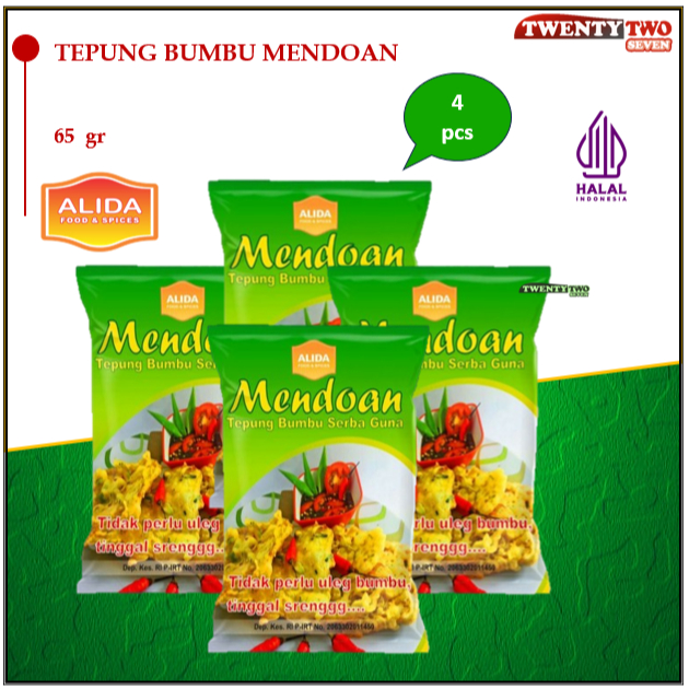 

(4 PCS) Tepung Bumbu Mendoan Alida 65gr khas Purwokerto