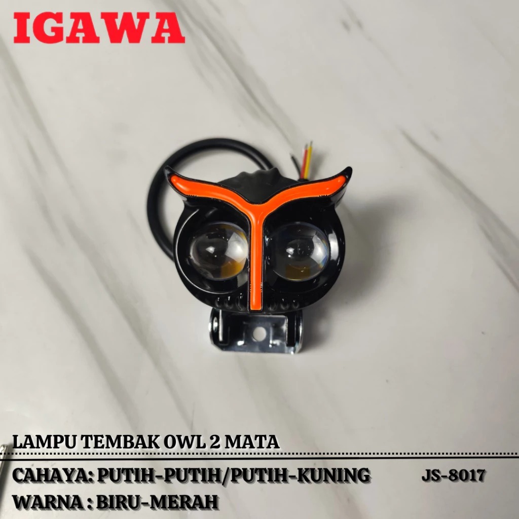 Lampu Tembak Owl plus Senja Hi Low Putih Kuning 2 Mata Burung Hantu Universal Lampu Tembak Mata Owl