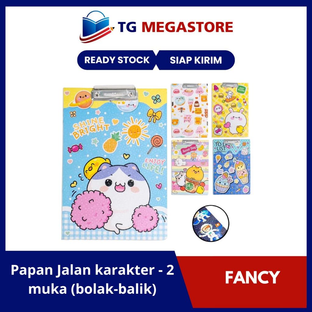 

Clip Board / Papan Jalan Fancy karakter - 2 muka (bolak-balik)