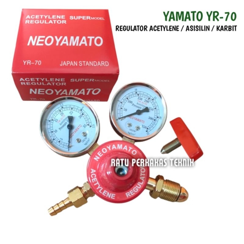 Regulator Acetylene Las Yamato YR-70 Original Welding Regulator Asisilin Las Karbit YR70 Tabung Gas