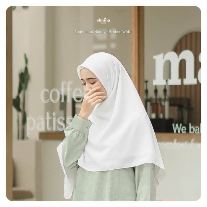 Hot Sale Elmina Segi Empat Maudy 140 cm Hijab Premium Terbaru 2024 Kerudung Daily Wolly Crepe Polos 
