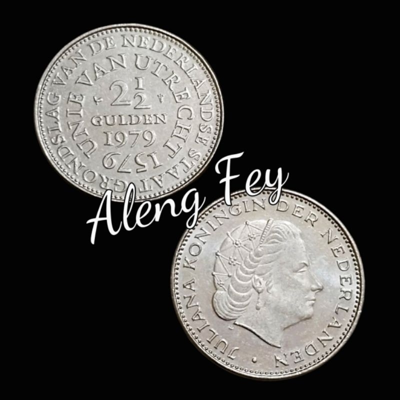koin asing Belanda 2,5 Gulden Juliana