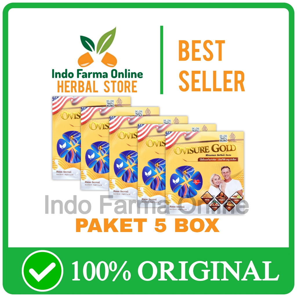 

5 Box Ovisure Gold Susu Vitamin Tulang Dan Sendi Nyeri Otot Osteoporosis Original Asli
