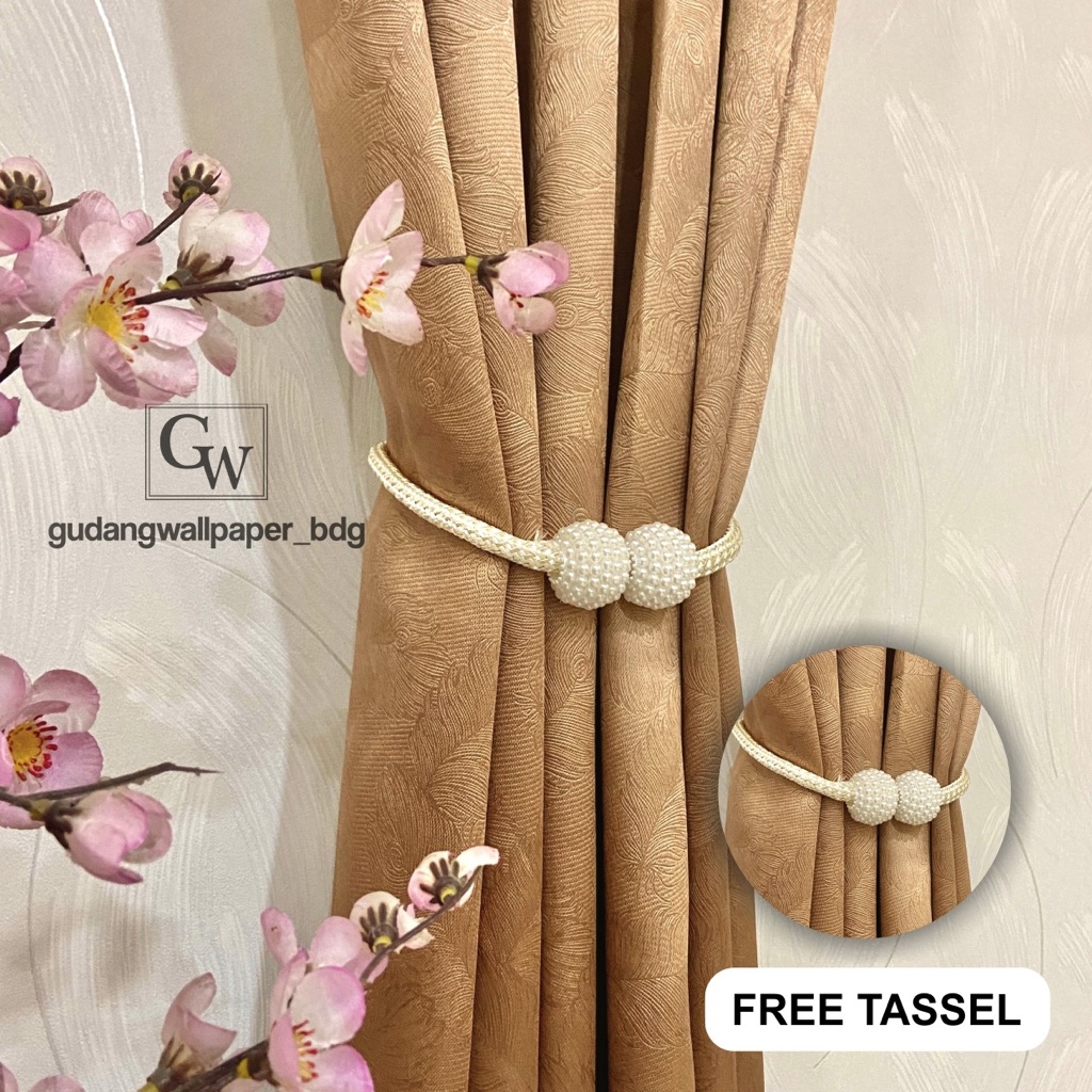 Gorden Gordyn Tirai Import Mewah Blackout Premium Embos Bertekstur Tebal Minimalis Daun Affogato Gol