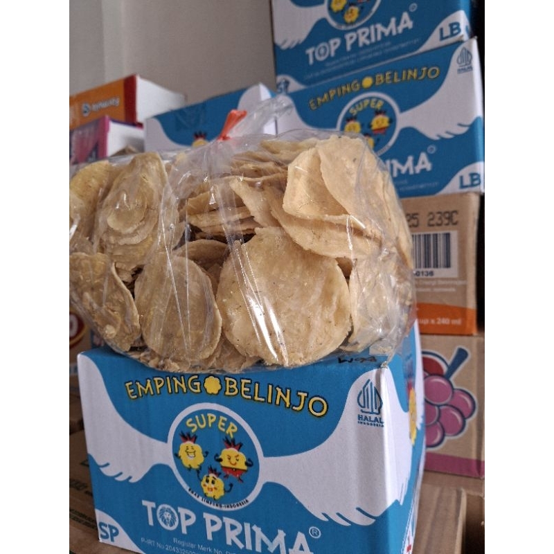 PROMO RAMADHAN - TOP PRIMA SUPER - Emping Belinjo Jenis Bengol - Manis  (1 kg) - Super Kering, bisa 