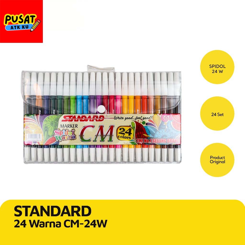 

Spidol Warna Standard CM 24 warna / Pewarna Spidol Set / Spidol set