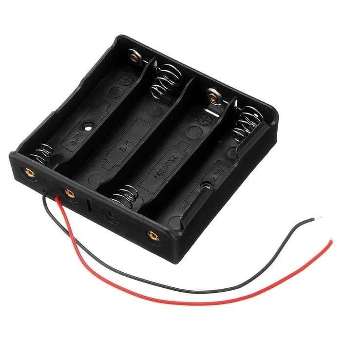 Battery Holder Box Case Kotak Tempat Baterai 4x 18650 cable kabel