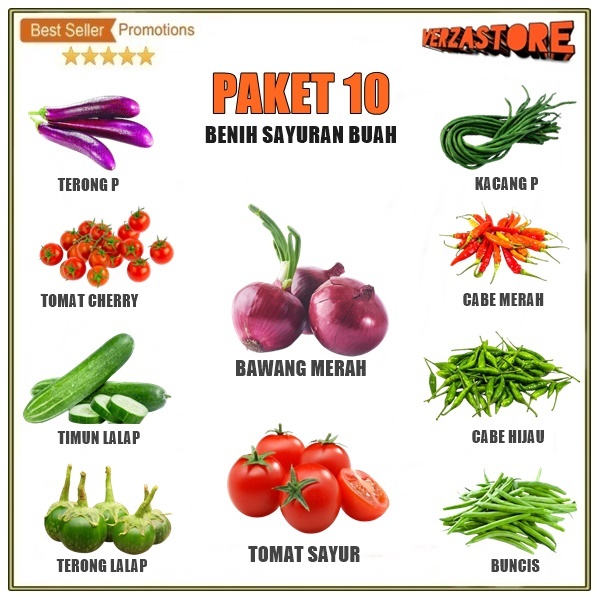 Paket 10 Macam Benih Sayuran Panen Buah Hibrida