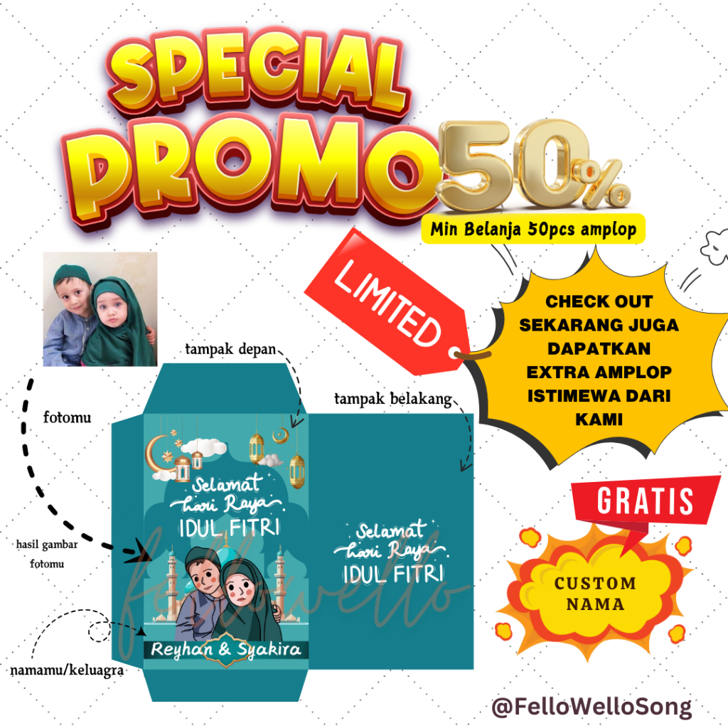 

AMPLOP LEBARAN GRATIS CUSTOM GAMBAR FOTO, NAMA & DESAIN MURAH, [min order 10pcs] BAHAN PREMIUM TEBAL ANGPAO/AMPLOP LEBARAN, ANGPAU KREATIF, SHOPEE ANGPAO, ANGPAO HARI RAYA, AMPLOP UNIK, MENARIK, LUCU, FREE CUSTOM GAMBAR KARTUN DARI FOTO