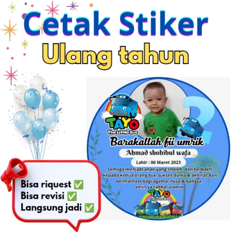 

Cetak Stiker Ulang tahun Custom ( 25 pcs )