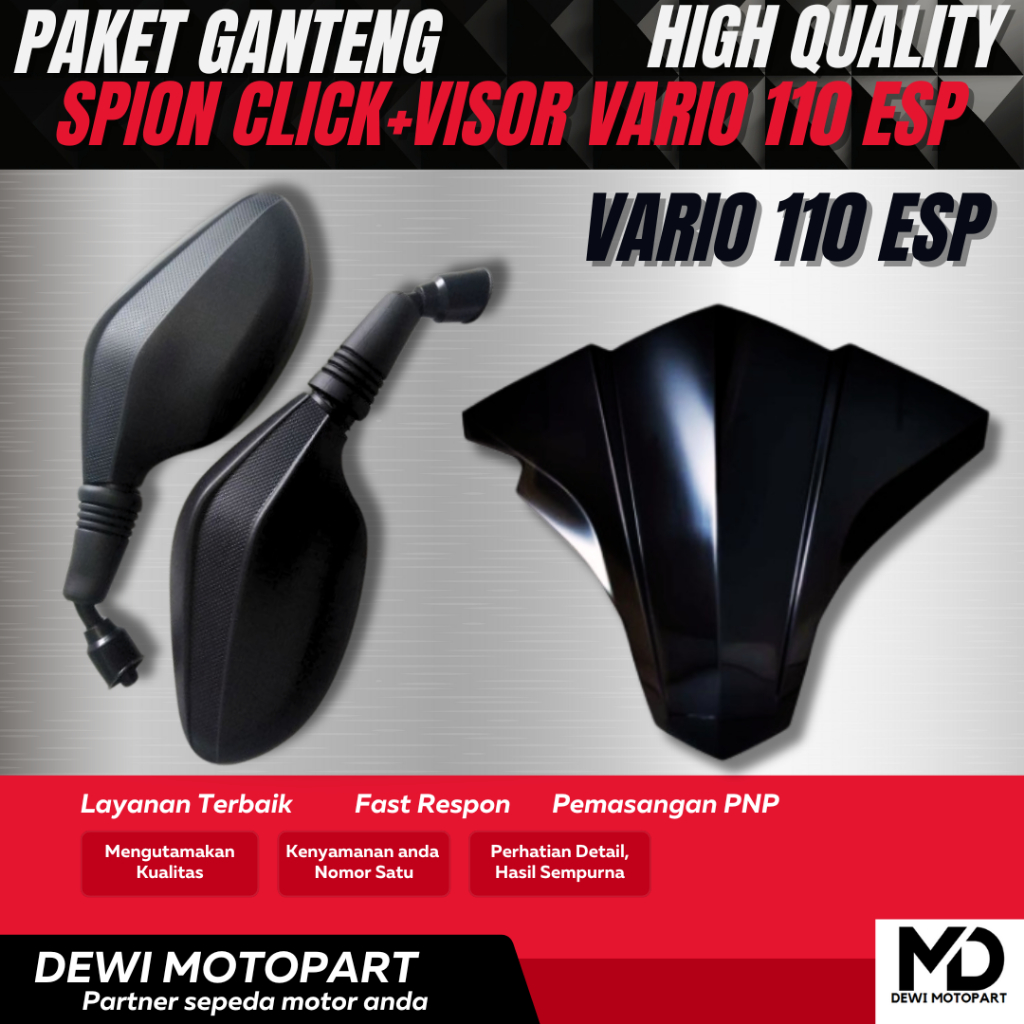 VISOR VARIO 110 FI ESP PLUS SPION CLICK 1 SET 2 PCS PNP VARIO 110 KARBU ESP BAHAN ABS BERKUALITAS