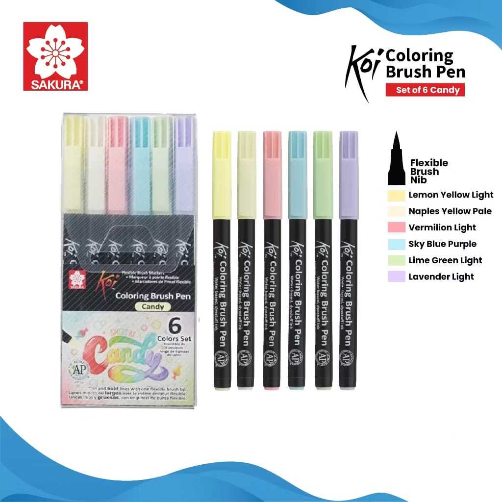 

Gramedia Tunjungan : Sakura Koi Coloring Brush Set 6 Candy