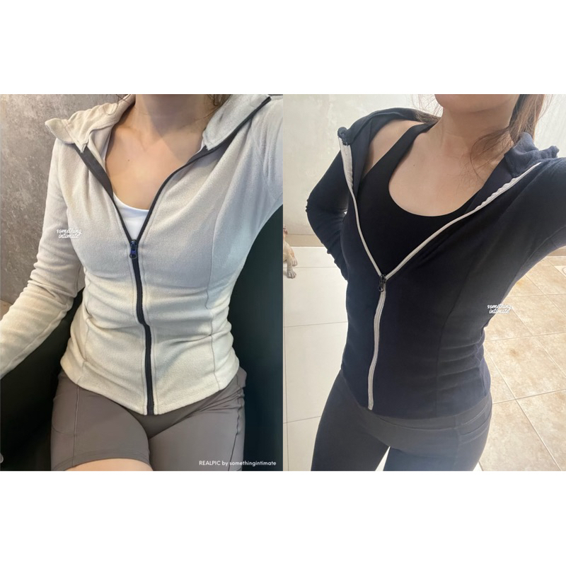 STL Polar Slim Fit Athletic Fleece Gym Hoodie Jacket - Jaket Bodycon Gym Yoga Pilates Workout Zumba 