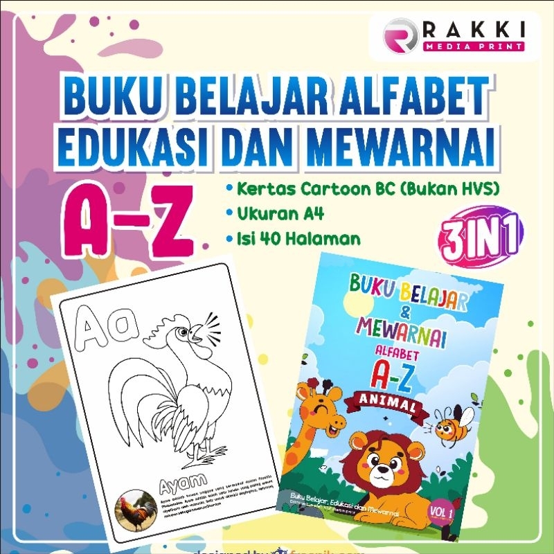 

BUKU MEWARNAI SAMBIL BELAJAR HURUF ALFABET