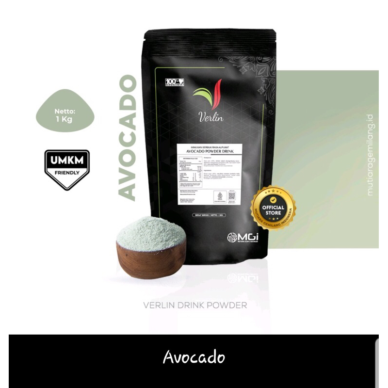 

Verlin Drink Powder rasa avocado kemasan 1 kg / bubuk. Bubuk minuman kekinian.