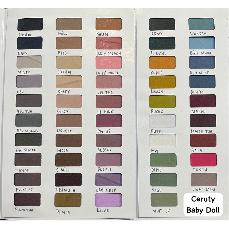 kain ceruty babydoll kualitas terbaik minimal order 1roll isi 60yard 1yard harga 13.000