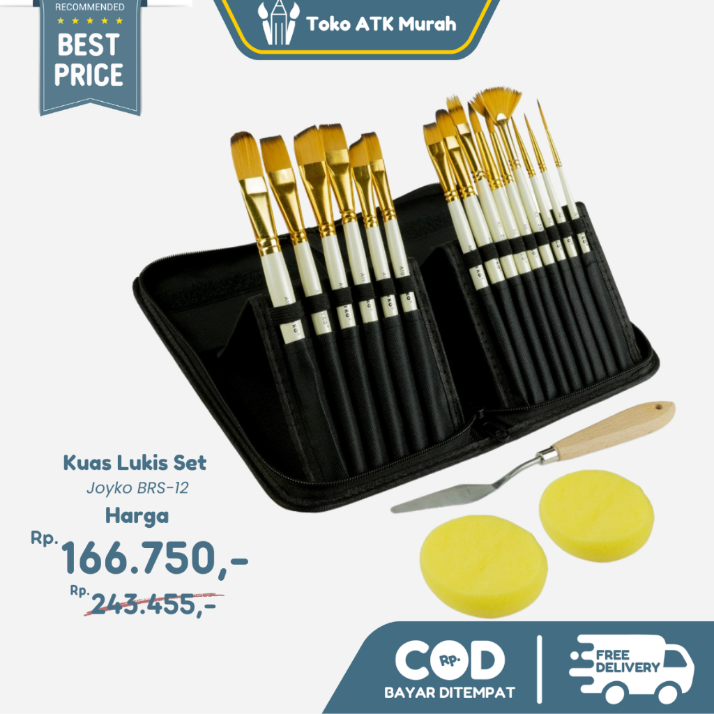 

Brush Set Joyko BRS-12 Kuas Cat Air Minyak Acrylic