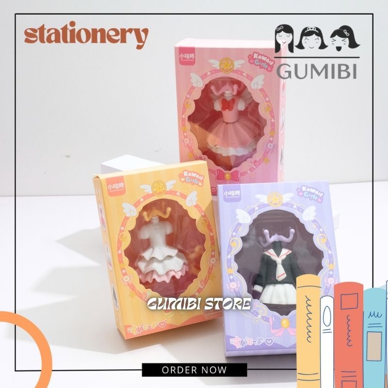

PENGHAPUS DRESS BAJU KAWAI WANITA JEPANG PENGHAPUS PENSIL BENTUK DRESS 3D PENGHAPUS ERASER MINIATUR PREMIUM TERMURAH