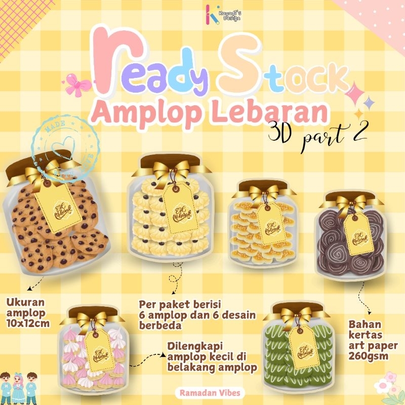 

Amplop Lebaran 3D Bentuk Kue (6amplop)