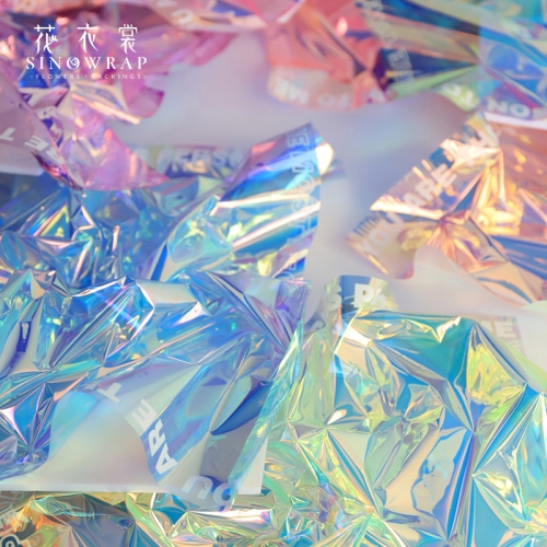 

Flower Wrapping Paper Hologram Cellophane Plastic Gradient - Kertas Buket Bunga Bening Plastik Transparan Gradasi Pelangi Warna Warni Rainbow