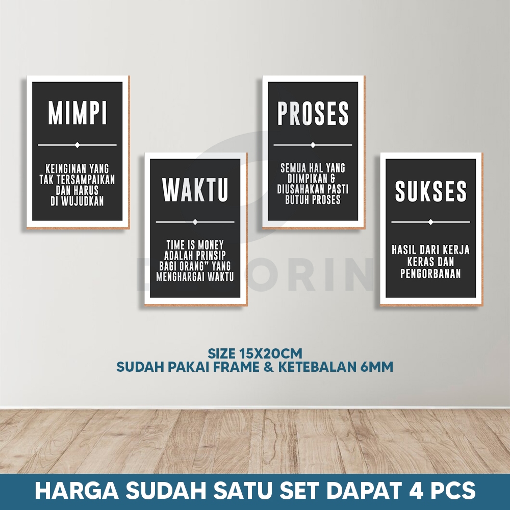 Hiasan Dinding Kata Kata Motivasi Satu Set Dekorasi Kamar Cowok - Decorin.aja