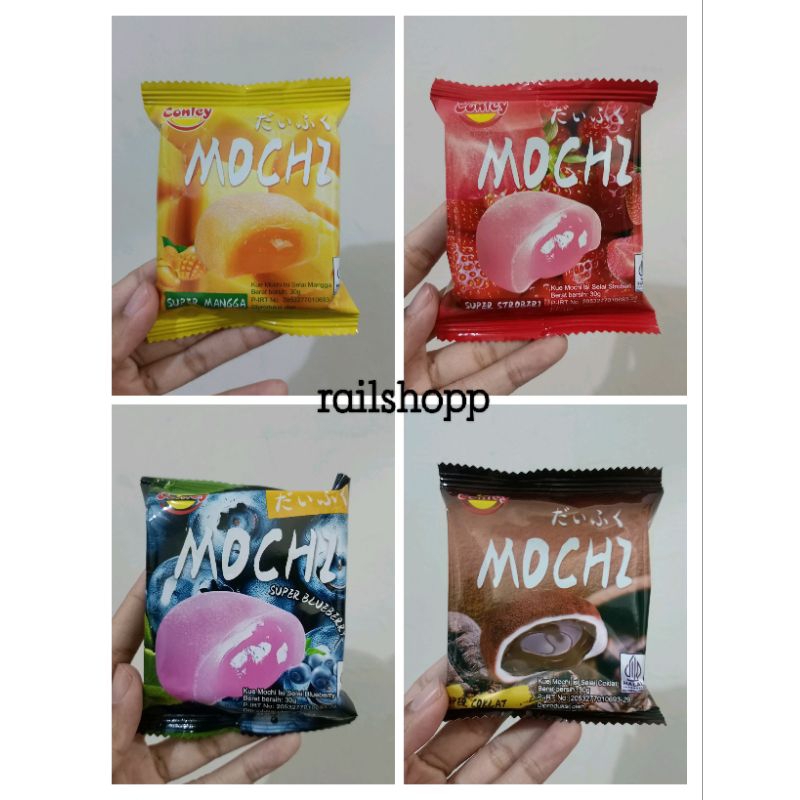 

HALAL MOCHI CONLEY BARU SUPER COKLAT /BLUEBERRY/ STRAWBERY / MANGGA(1PCS)