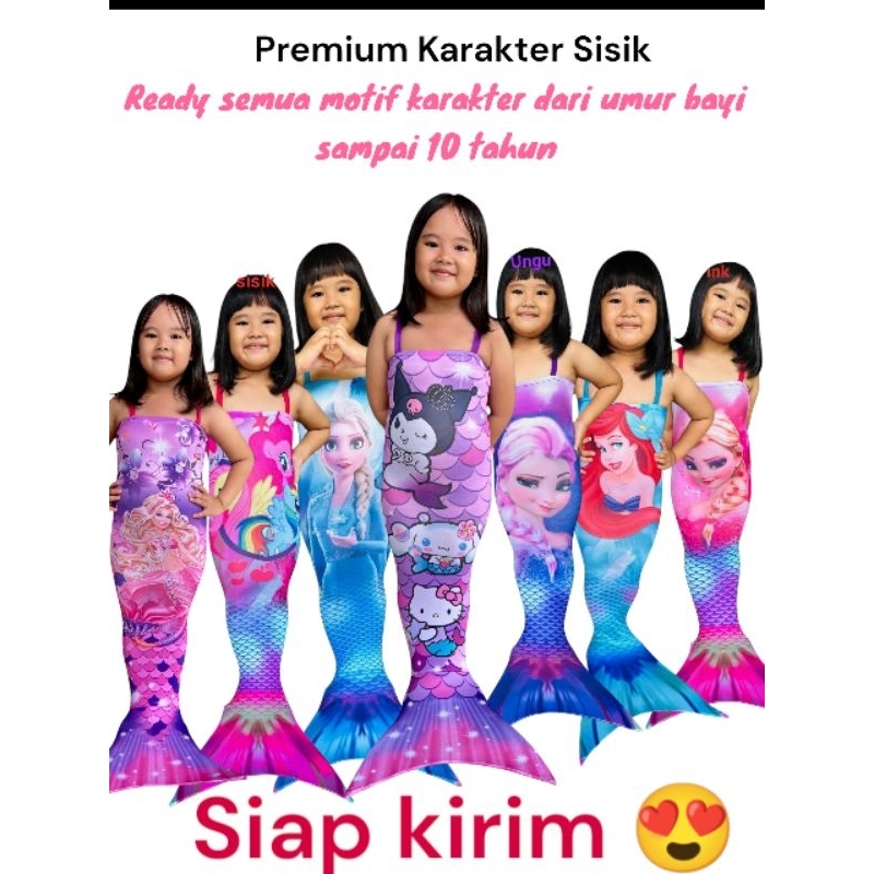 Kostum Mermaid Ekor Duyung Premium Karakter