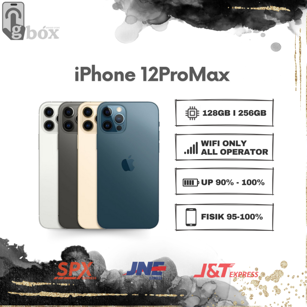 IPHONE 12ProMax 128GB I 256GB WIFI ONLY / IMEI Permanen Beacukai Fullset 100% Mulus
