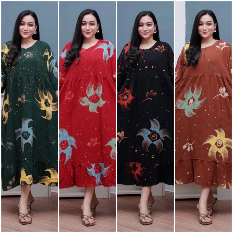Daster Panjang Lengan Pendek Jumbo Ld 140 Kekinian Terbaru Remaja Rayon