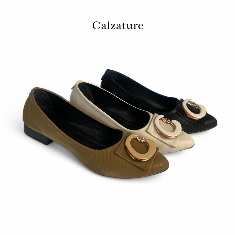 Calzature - Sepatu Kerja Wanita Hak Chunky 3cm Flat Shoes 002