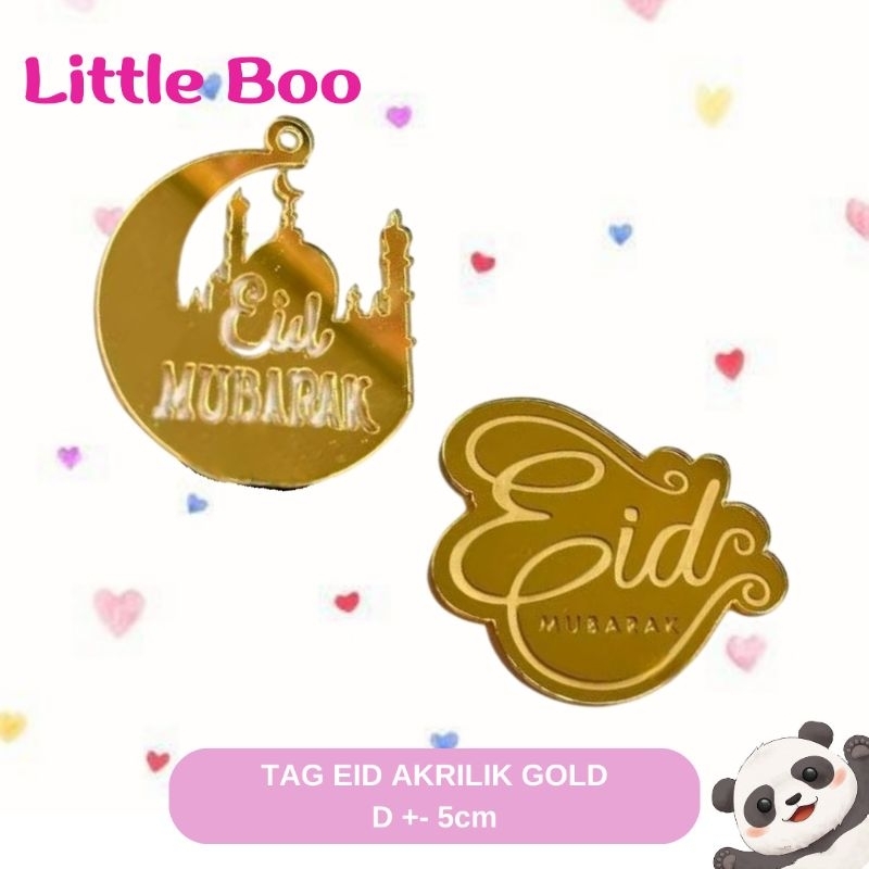 Hangtag Akrilik Gold Idul Fitri / Tag Idul Fitri Gold Akrilik