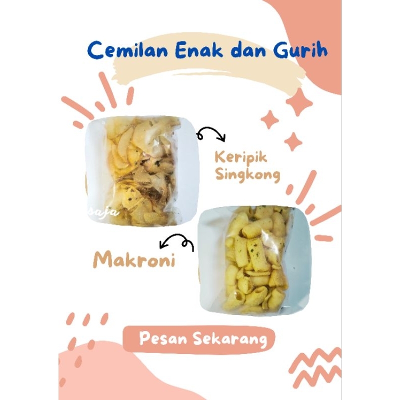 

Cemilan Keripik dan Makroni