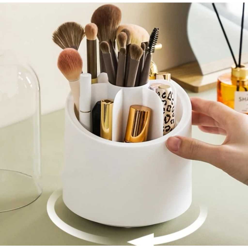Tempat Make up putar 360 / Kotak Penyimpanan Kuas Make-up putar / tempat brush putar