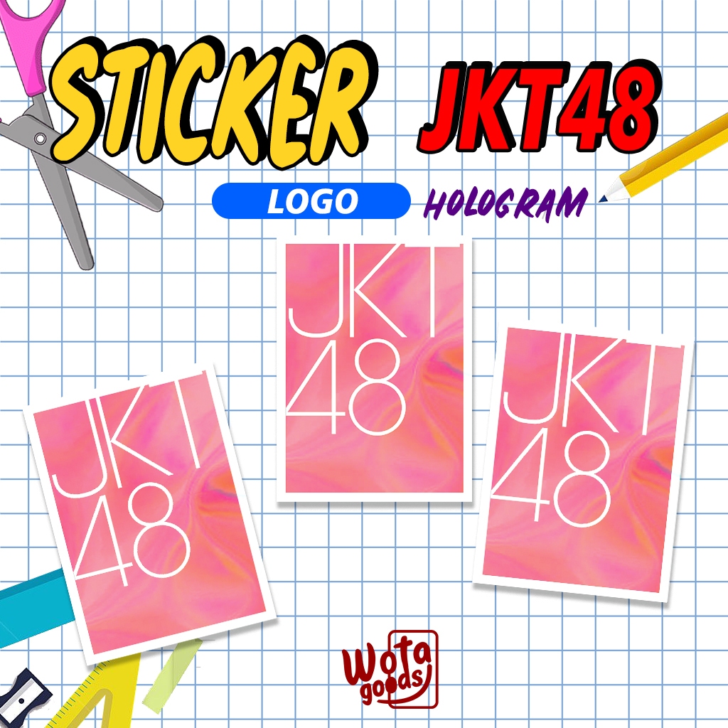 

STIKER JKT48 HOLOGRAM LOGO MERAH - STICKER IDOL GRUB - WOTA