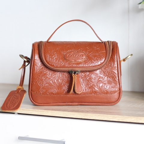 GOZZO LEATHER MINI MANDA TAS SLEMPANG TAS JINJING MOTIF BATIK FREE GRAFIR NAMA