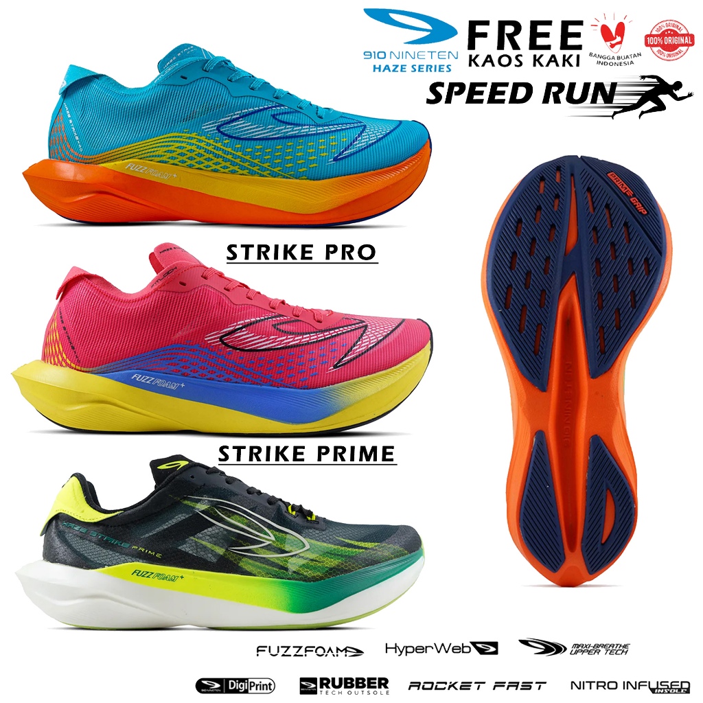 Sepatu Lari Ringan Merk 910 Haze Strike Pro Haze Strike Prime Original Sepatu Running Joging Maraton