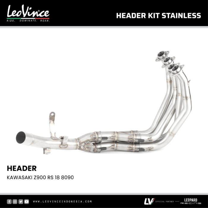 Header Kit Stainless Leovince Leheran Knalpot Kawasaki Z900RS Z900 RS '18 Original
