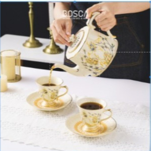 Gardenia English Teapot / Set Teko Teh Kopi Gelas Keramik Estetik / Gelas Cangkir Mug Coffee Cup Gla
