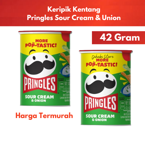 

Pringles Keripik Kentang Sour Cream & Onion Kaleng 42 Gram Hijau