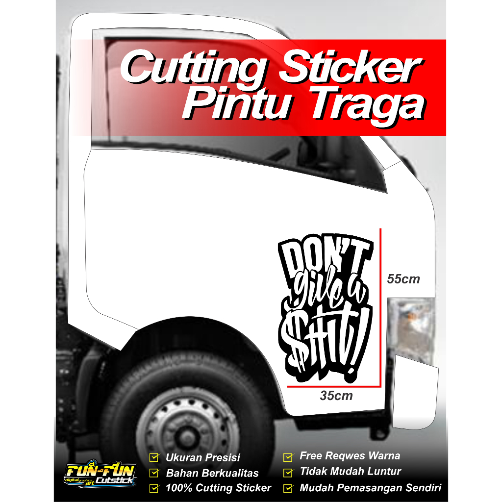 Cuting Stiker Pintu Mobil - Stiker Variasi Pintu Mobil, L300, Traga, Truck Canter