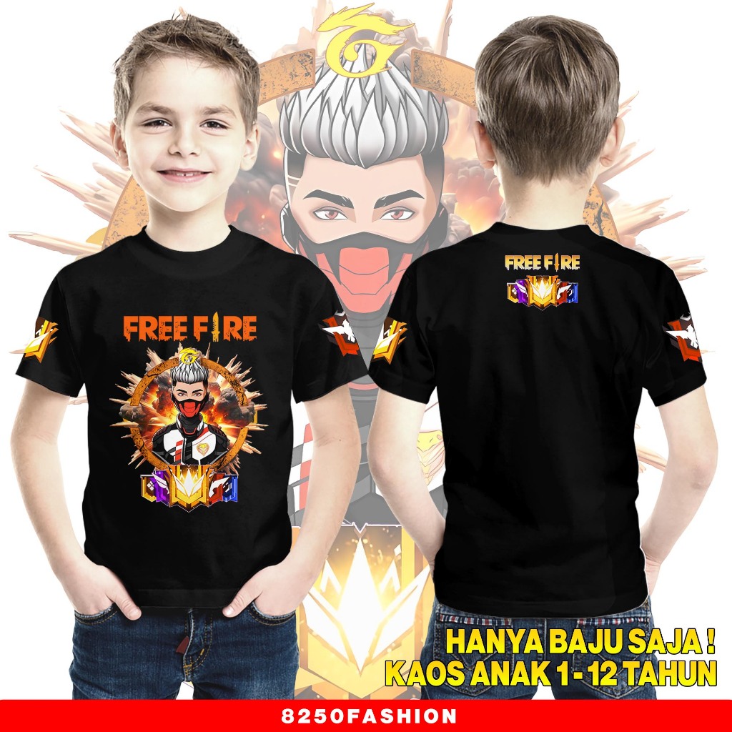 Bandar Kaos Karakter Free Fire Masker Cobra - Kaos Anak Usia 1 Tahun Sampai 12 Tahun - Baju Anak FF 